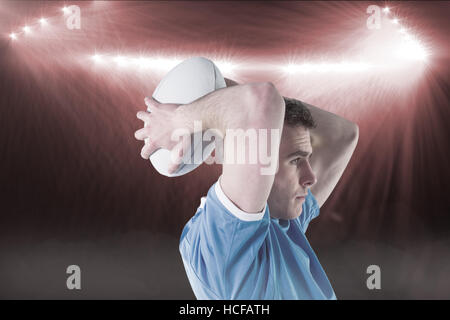 Immagine composita del giocatore di rugby gesti con le mani 3D Foto Stock