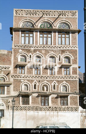 Le case decorate della vecchia Sana, patrimonio mondiale dell UNESCO Foto Stock