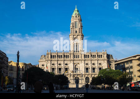 Cámara comunali, municipio, Avenida dos Aliados, Porto, Portogallo Foto Stock