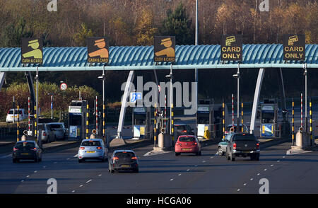 La M6 al casello a grande Wyrley in Staffordshire. Stampa foto di associazione. Picture Data: domenica 4 dicembre, 2016. Foto di credito dovrebbe leggere: Joe Giddens/PA FILO Foto Stock