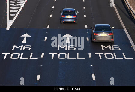 L'inizio della M6 Toll in The Coleshill Interchange nel Warwickshire. Stampa foto di associazione. Picture Data: domenica 4 dicembre, 2016. Foto di credito dovrebbe leggere: Joe Giddens/PA FILO Foto Stock