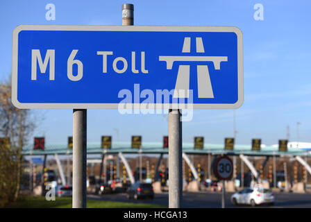 La M6 al casello a grande Wyrley in Staffordshire. Stampa foto di associazione. Picture Data: domenica 4 dicembre, 2016. Foto di credito dovrebbe leggere: Joe Giddens/PA FILO Foto Stock