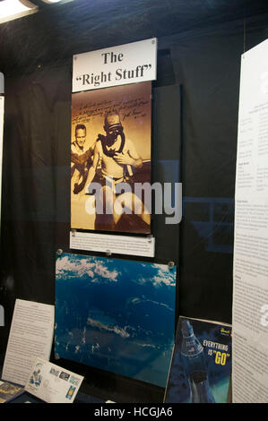 Il Museo Nazionale delle Isole Turks e Caicos con informazioni sull'astronauta John Glenn amicizia 7 veicolo spaziale di Mercurio lo sbarco nel 1962. Foto Stock