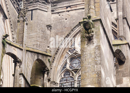 Doccioni sulla cattedrale di Le Mans, in Francia. Foto Stock