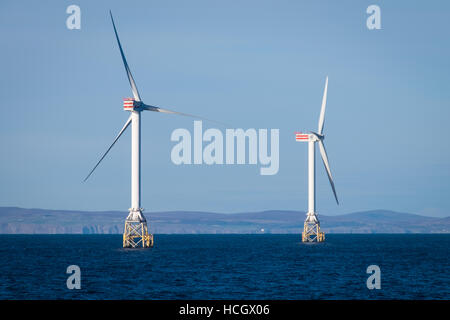 Turbina eolica generatori di Beatrice progetto dimostrativo in Moray Firth, Scozia Foto Stock