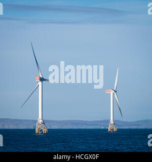 Turbina eolica generatori di Beatrice progetto dimostrativo in Moray Firth, Scozia Foto Stock