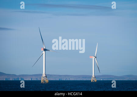 Turbina eolica generatori di Beatrice progetto dimostrativo in Moray Firth, Scozia Foto Stock