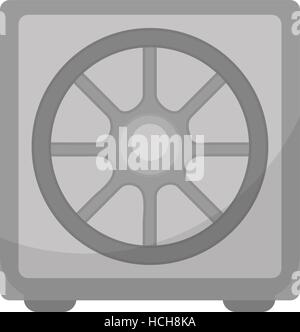 Icona di sicurezza, design piatto. Cassetta di sicurezza isolati su sfondo bianco. Illustrazione Vettoriale, clip art. Illustrazione Vettoriale