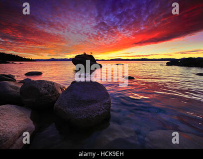 Northe Lake Tahoe Tramonto Foto Stock