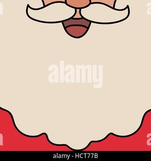 Bianco Natale Santa Claus barba. Maglietta rossa. Con vuoto posto per il testo Illustrazione Vettoriale