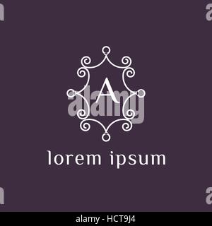 Un vettore lettera logo design. Lettera iniziale brand identity (segno, simbolo icona, monogramma) Illustrazione Vettoriale