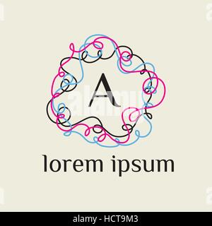 Un vettore lettera logo design. Lettera iniziale brand identity (segno, simbolo icona, monogramma) Illustrazione Vettoriale
