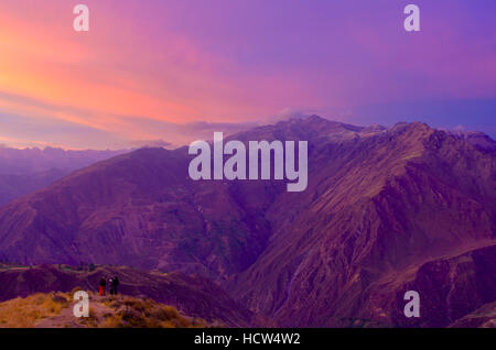 Il Canion del Colca Tramonto Foto Stock