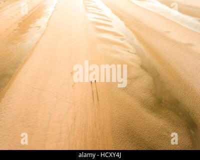 Camber Sands Beach a sunrise, campanatura, nei pressi di segale, East Sussex, Regno Unito Foto Stock