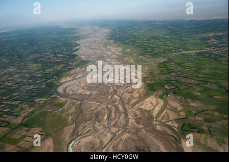 Afghanistan paesaggio dal volo Herat-Kabul, Afghanistan Foto Stock