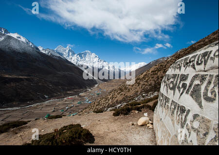 Il villaggio di Dingboche nel Khumbu (Everest) Regione, Nepal Foto Stock