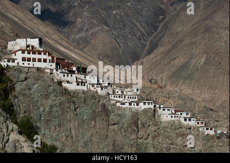 Monastero di Diskit nella remota Valle di Nubra, Ladakh India del nord Foto Stock