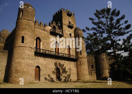 Il castello di Fasilides di Gondar, Etiopia, Africa Foto Stock