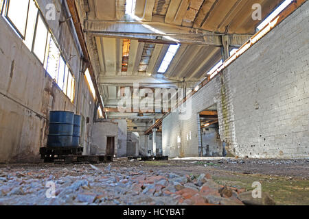 Rovine di un molto fortemente inquinati fabbrica industriale, il luogo era conosciuto come uno dei più comuni in Europa Foto Stock