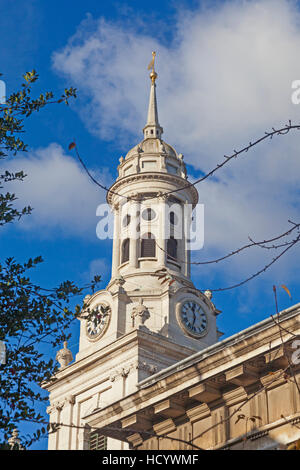 Londra Greenwich, l'inizio del XVIII secolo la chiesa di St Alfege nel centro della città Foto Stock