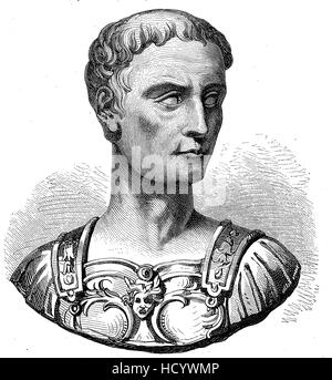 Caio Giulio Cesare, 100 BC - 44 a.c. Giulio Cesare, la storia di Roma antica, l'impero romano, Italia Foto Stock