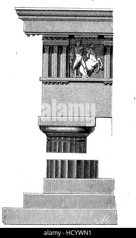 L'ordine dorico, pilastro, nel Partenone di Atene, Grecia, la storia di Roma antica, l'impero romano, Italia Foto Stock
