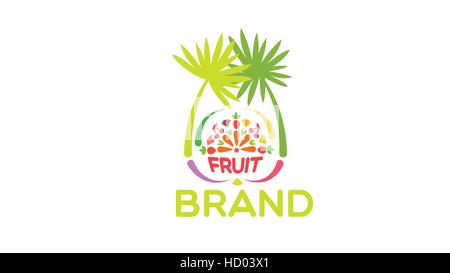 Frutti tropicali logo vettoriale del modello di progettazione Illustrazione Vettoriale