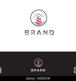 Faro di Moda modello logo vettore. Faro segno, simbolo, illustrazione, icona. Illustrazione Vettoriale