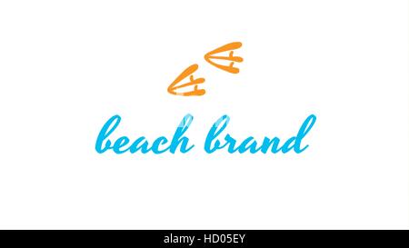 Fasi di uccelli spiaggia logo vettoriale del modello di progettazione Illustrazione Vettoriale