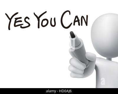 Sì è possibile scritto da 3d man over board trasparente Illustrazione Vettoriale