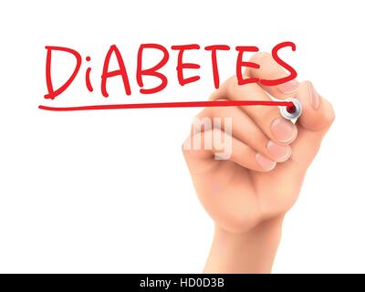Il diabete parola scritta a mano su un pannello trasparente Illustrazione Vettoriale
