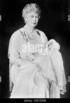 Queen Mary con Elisabetta di York, Ritratto, London, England, Regno Unito, Bain News Service, 1926 Foto Stock