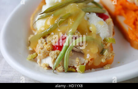 Purea di patate dolci sulla tavola di ringraziamento Foto stock - Alamy