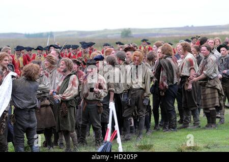Sam Heughan e cast film Battaglia di Culloden scene per 'Outlander' dotate di: Sam Heughan dove: Scozia, Regno Unito quando: 25 Ago 2016 Foto Stock