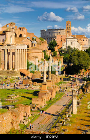 Foro Romano, il centro storico di Roma, Italia. Foto Stock
