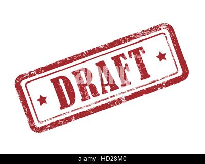 Progetto di timbro in rosso su sfondo bianco Illustrazione Vettoriale