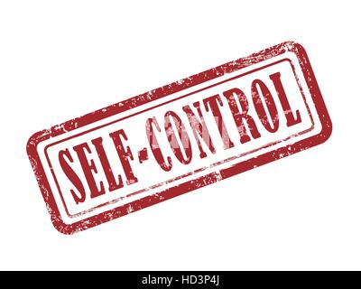 Timbro self-control in rosso su sfondo bianco Illustrazione Vettoriale