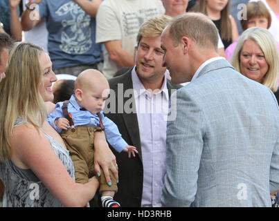 Il Duca e la Duchessa di Cambridge visita Healey's Cornish sidro agriturismo, una fiorente locali aziendali della Cornovaglia festeggia il suo trentesimo anniversario con: Prince William dove: Truro, Cornwall, Regno Unito quando: 01 Set 2016 Foto Stock