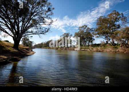 Il fiume Gwydir a nord-est di Moree nel NSW. Foto Stock