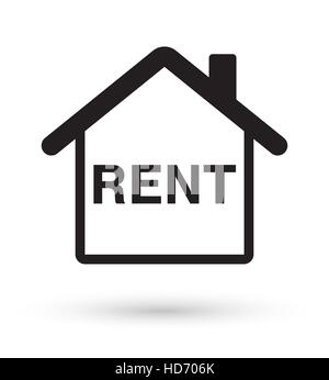 Casa in affitto con icona Illustrazione Vettoriale