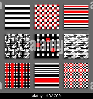 A strisce e pattern a scacchi impostato Illustrazione Vettoriale