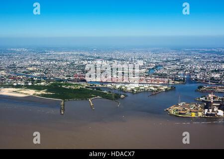 Il quartiere Puerto Madero di Buenos Aires vista dall'antenna (Argentina) Foto Stock