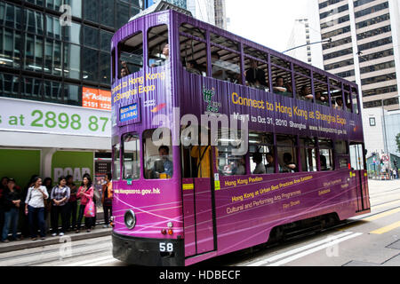 Tram di Hong Kong Foto Stock