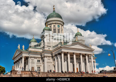 Luglio 2016, Cattedrale di Helsinki a Helsinki (Finlandia), HDR-tecnica Foto Stock