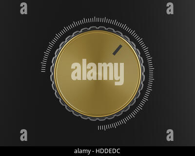 Suono metal manopola per il controllo volume. 3d'illustrazione. Foto Stock