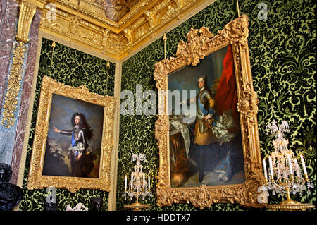 In 'abbondanza Salon" (Salon de l'Abondance) nel Grand Appartamenti del Palazzo di Versailles, Francia. Foto Stock