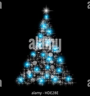 Luci viola su albero di Natale dalla luce sfondo vettoriale Illustrazione Vettoriale