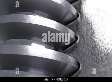 Trasmissione a vite coppia di ingranaggi. 3d illustrazione Foto Stock