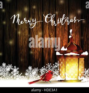 Vintage Natale Sfondo legno Illustrazione Vettoriale