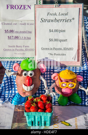 Boise Farmers Market Smith di fragole, Downtown Boise, Idaho Foto Stock